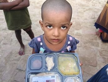 Meal Trays with sweets and water bottles